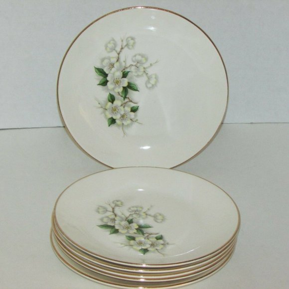 Georgian China Spring Blossom 6 Bread Plates Vintage MCM Dinnerware - Picture 3 of 8